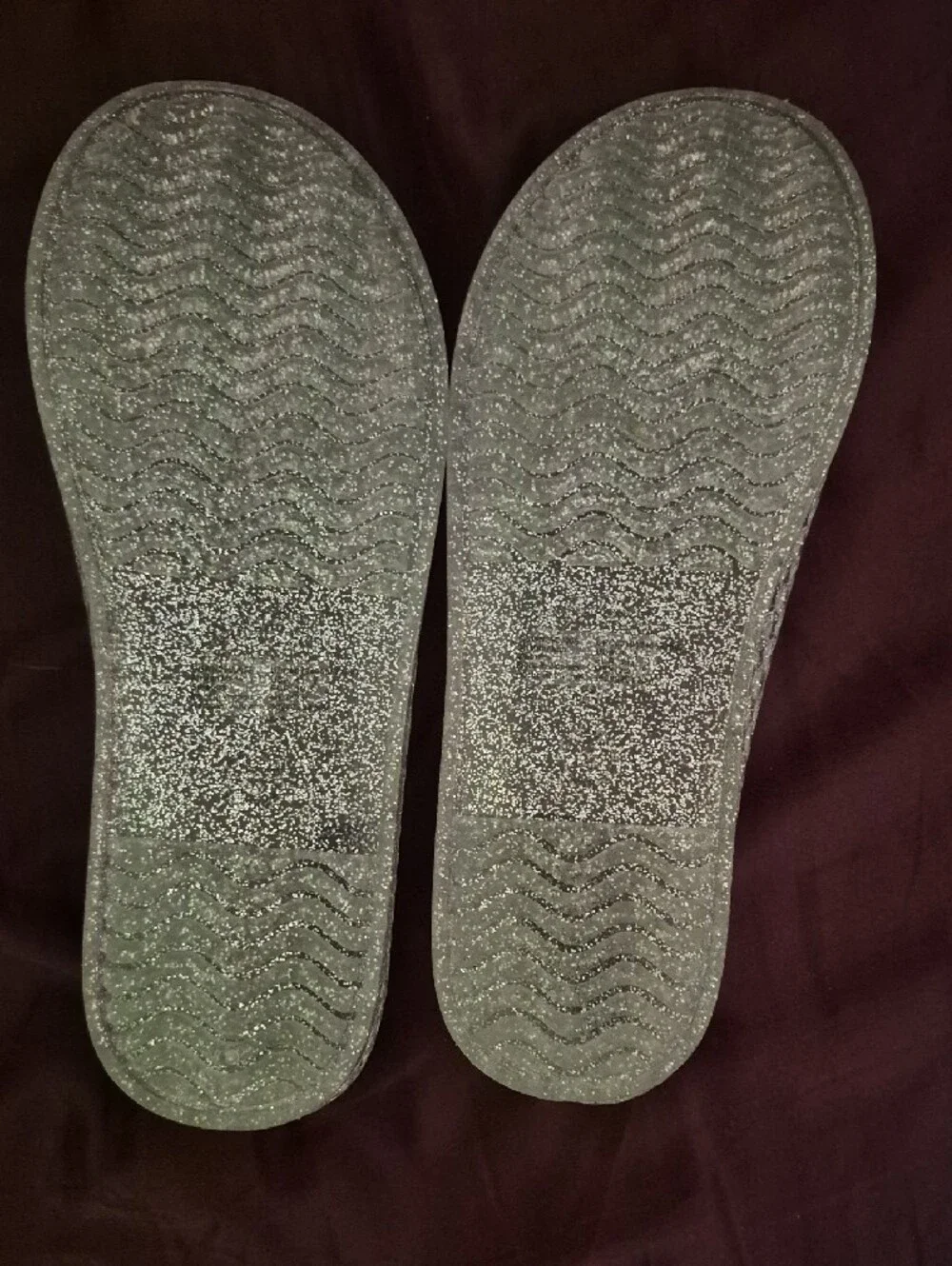 wonder nation Girls' Glitter Jelly Slip-On Sandals - Silver